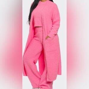 Three-Piece Pink Cardigan Set - various sizes